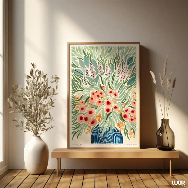 Peonies Botanical Canvas Wall Art Print | Floral Home Decor