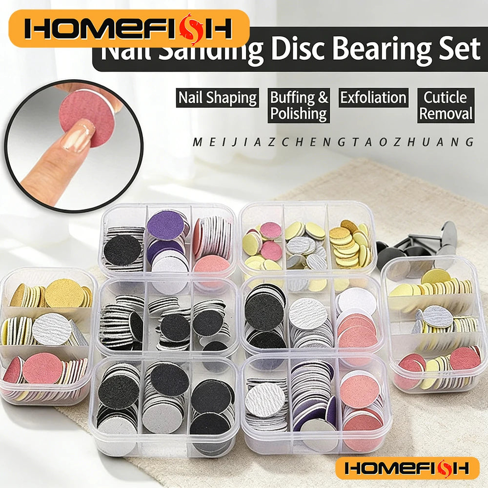 60-Piece Pedicure Sanding Discs – Pink Nail Bit Sandpaper Kit