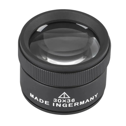 Jewelry Loupe Magnifier 30X 36mm K9 Optical Glass Lens Handheld for Coin Stamps Watch Precision Inspection Peaceful Pleasures Health and Wellness Black