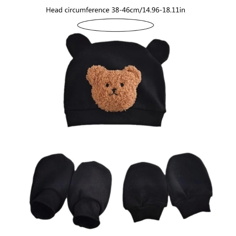 Newborn Hat, Anti-Scratch Mittens & Foot Covers Set 0–6M