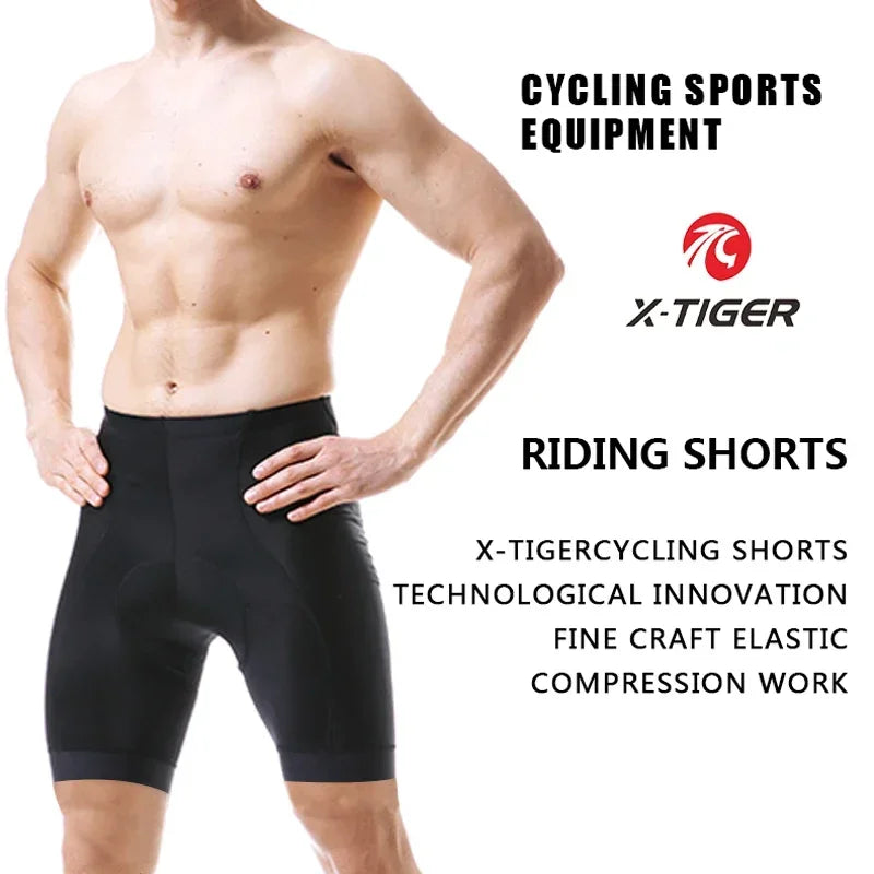 X-TIGER Men's 5D Padded Cycling Shorts | Anti-Slip Bike Tights