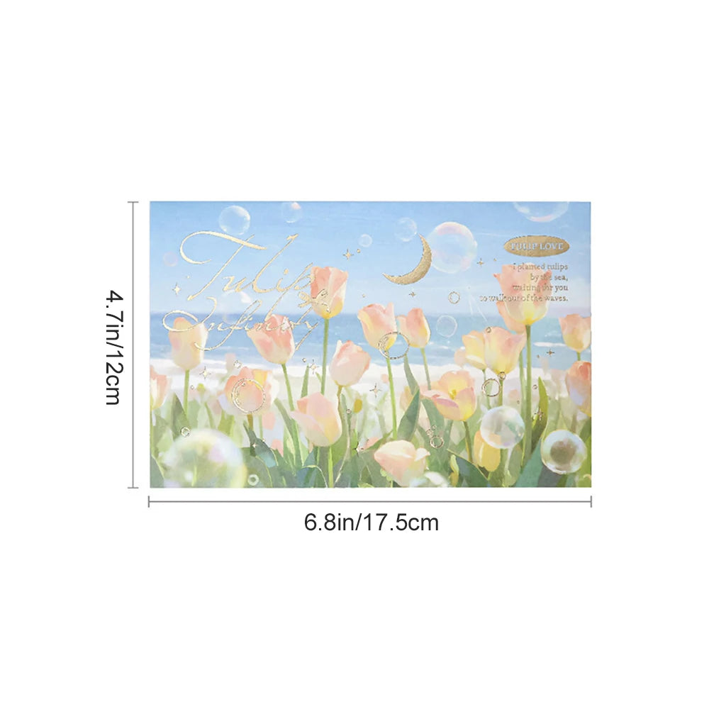 Romantic Scenery Stamping Envelope Poetry Petals Travel Commemorative