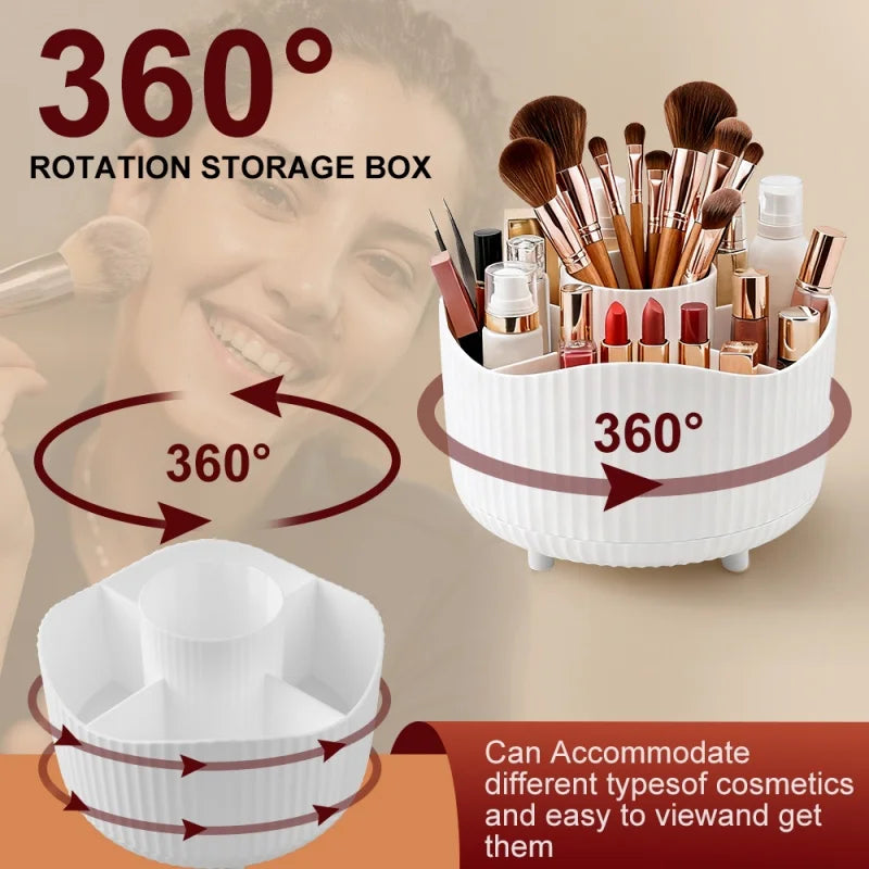 360° Rotating Makeup Brush Holder | Transparent Organizer Makeup Brush Organizer Peaceful Pleasures Health and Wellness