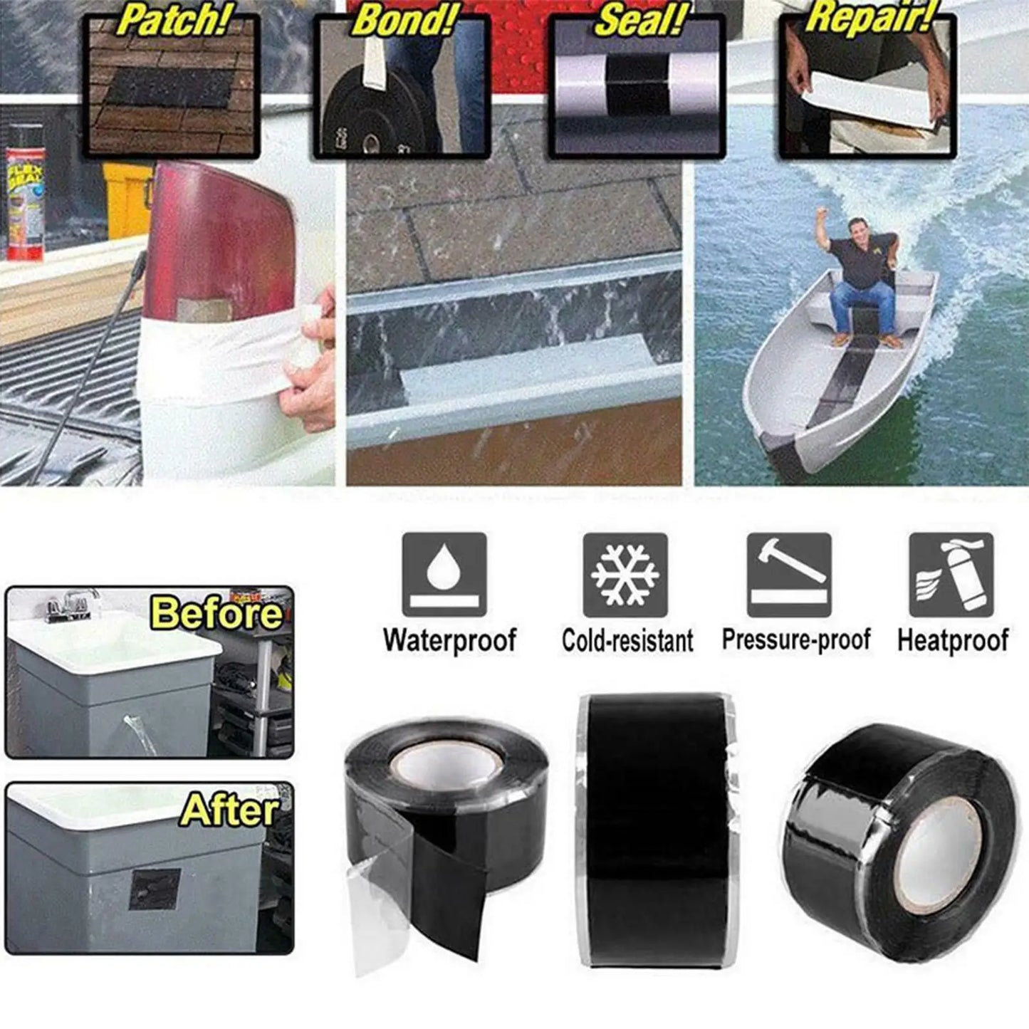 Self Fusing Silicone Tape – Waterproof Pipe & Hose Repair