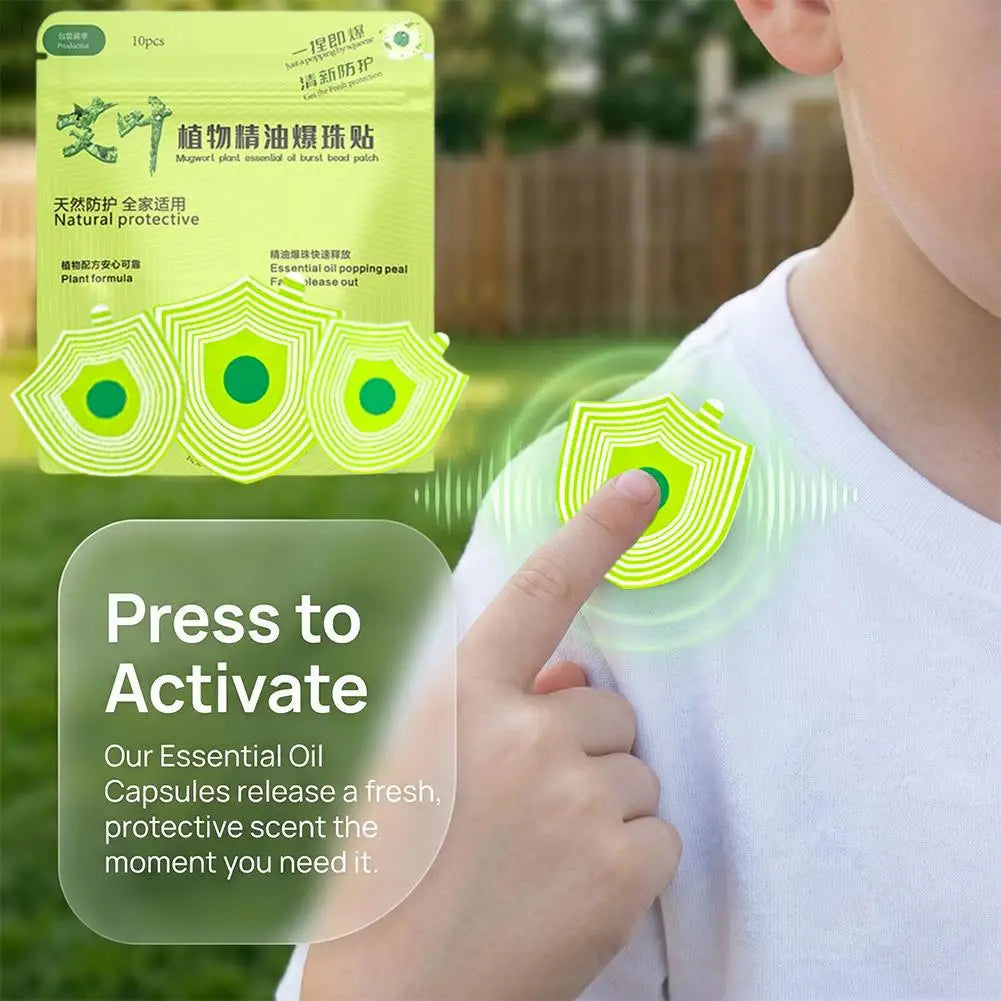 10pcs Anti-Mosquito Patch Plant Essential Oil Universal Long-Acting Portable For Adult Babies Mosquito Paste Non-Irritating Peaceful Pleasures Health and Wellness
