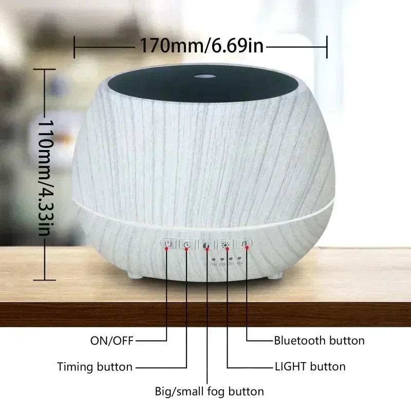 Tuya Smart WiFi Humidifier Aromatherapy Essential Oil Diffuser 500mL 7 Color LED Night Light Work for Alexa Google Home Peaceful Pleasures Health and Wellness