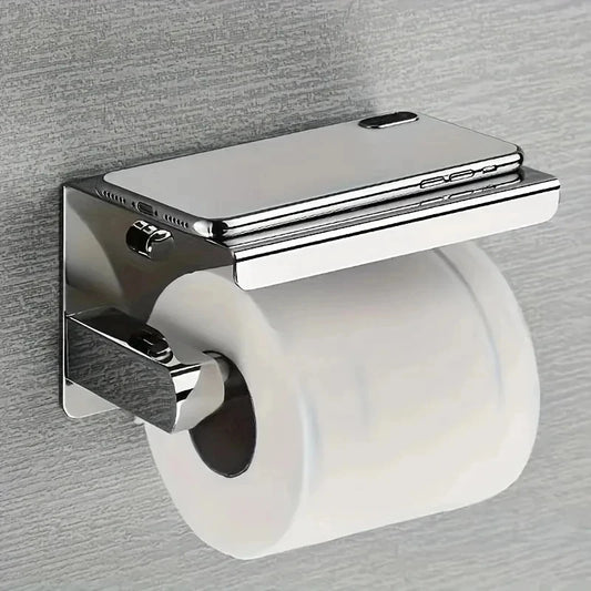 No-Drill Stainless Steel Toilet Roll & Paper Towel Holder Toilet Roll Holder Peaceful Pleasures Health and Wellness