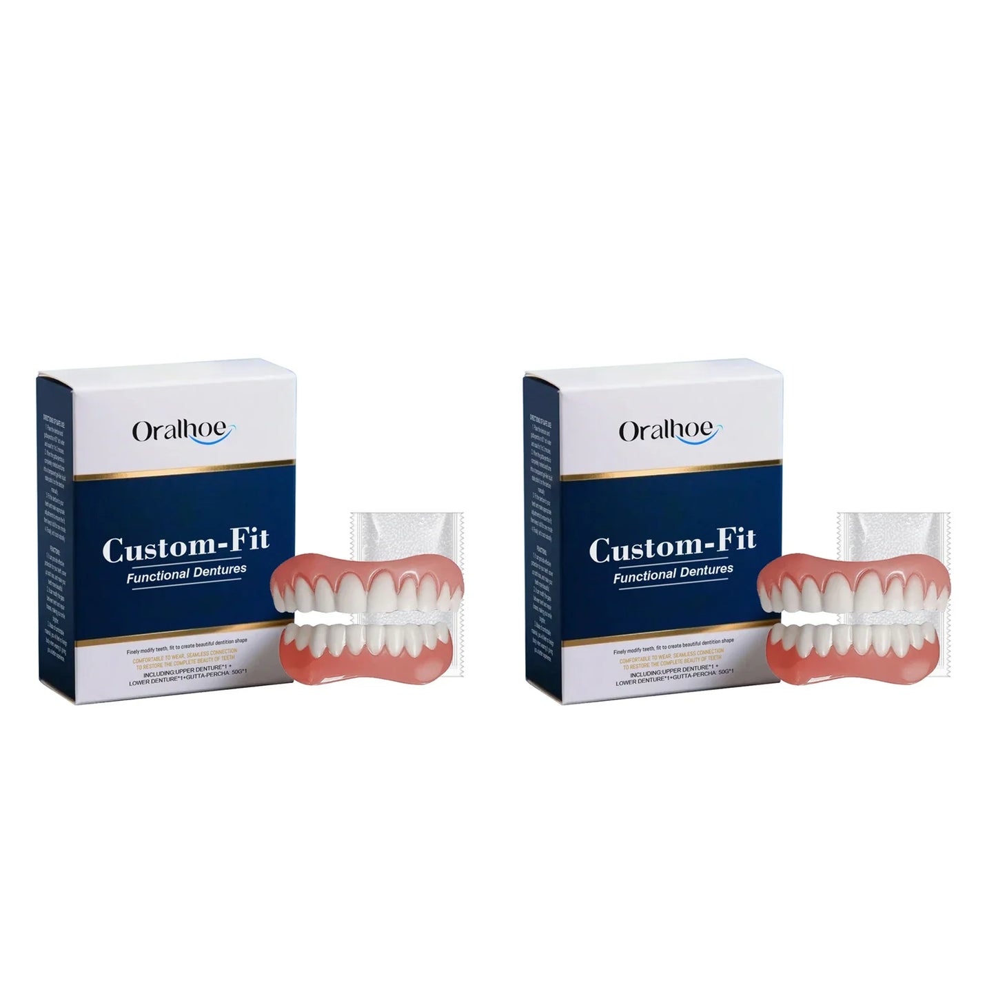 Oralhoe Soft Silicone Denture Reline Kit – Upper & Lower Set