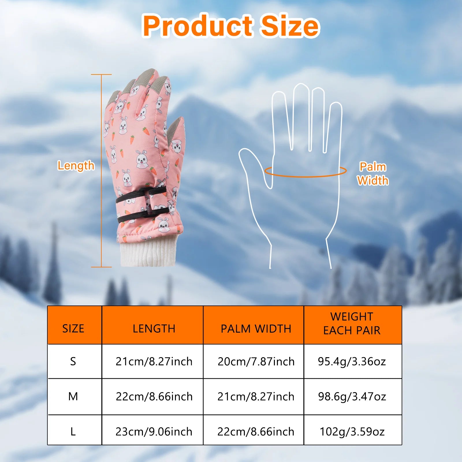 Children Winter Gloves Thickened Warm Cartoon Print Ultra-Soft Lightweight Cold-Weather for Ski Fitness Running Gift For Xmas Peaceful Pleasures Health and Wellness