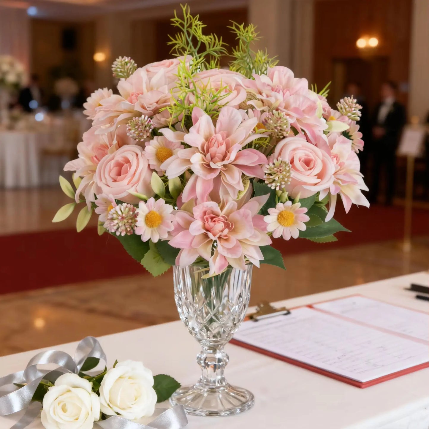 Silk Dahlia Rose Artificial Flowers – Wedding & Home Décor