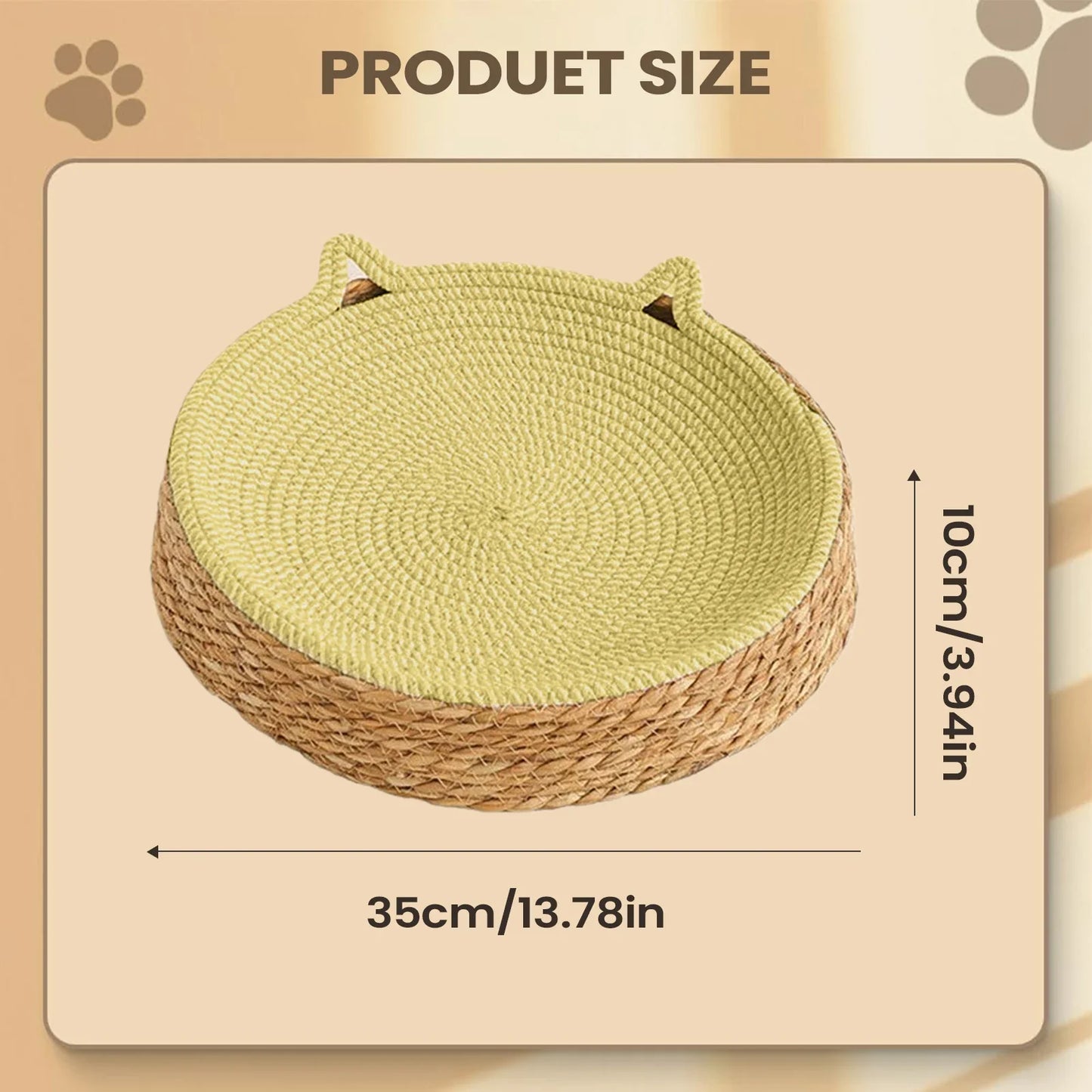 2-in-1 Cat Bed & Scratching Board | Boho Round Cat Scratcher