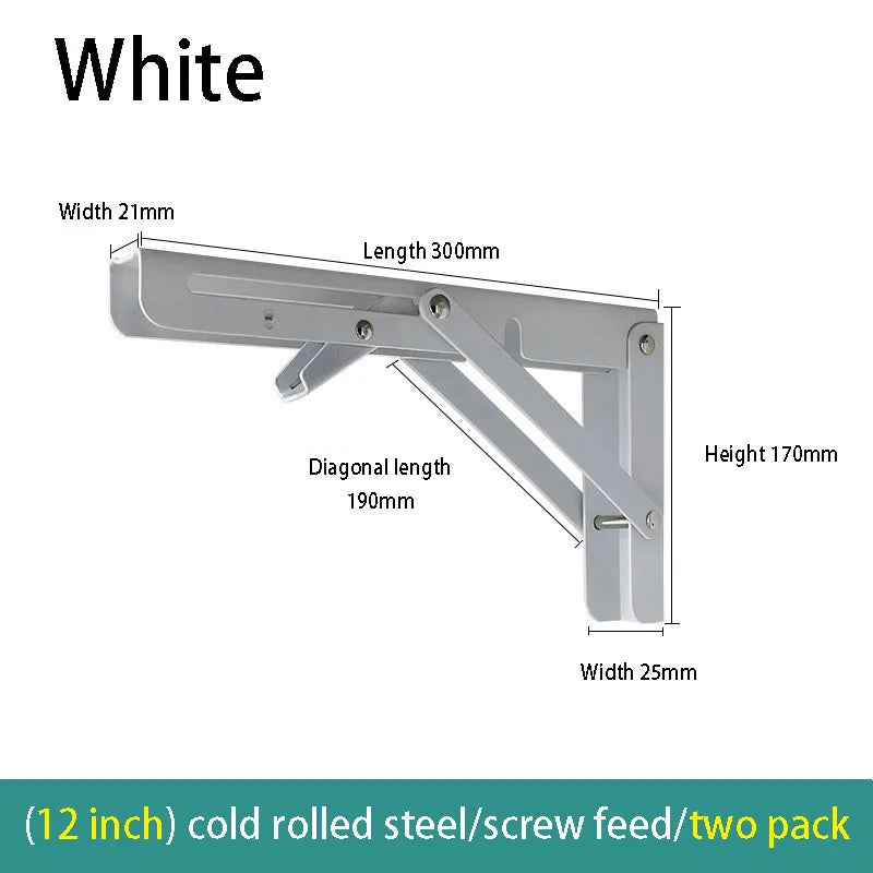 2PCS Folding Wall Shelf Brackets – Stainless Steel Right Angle