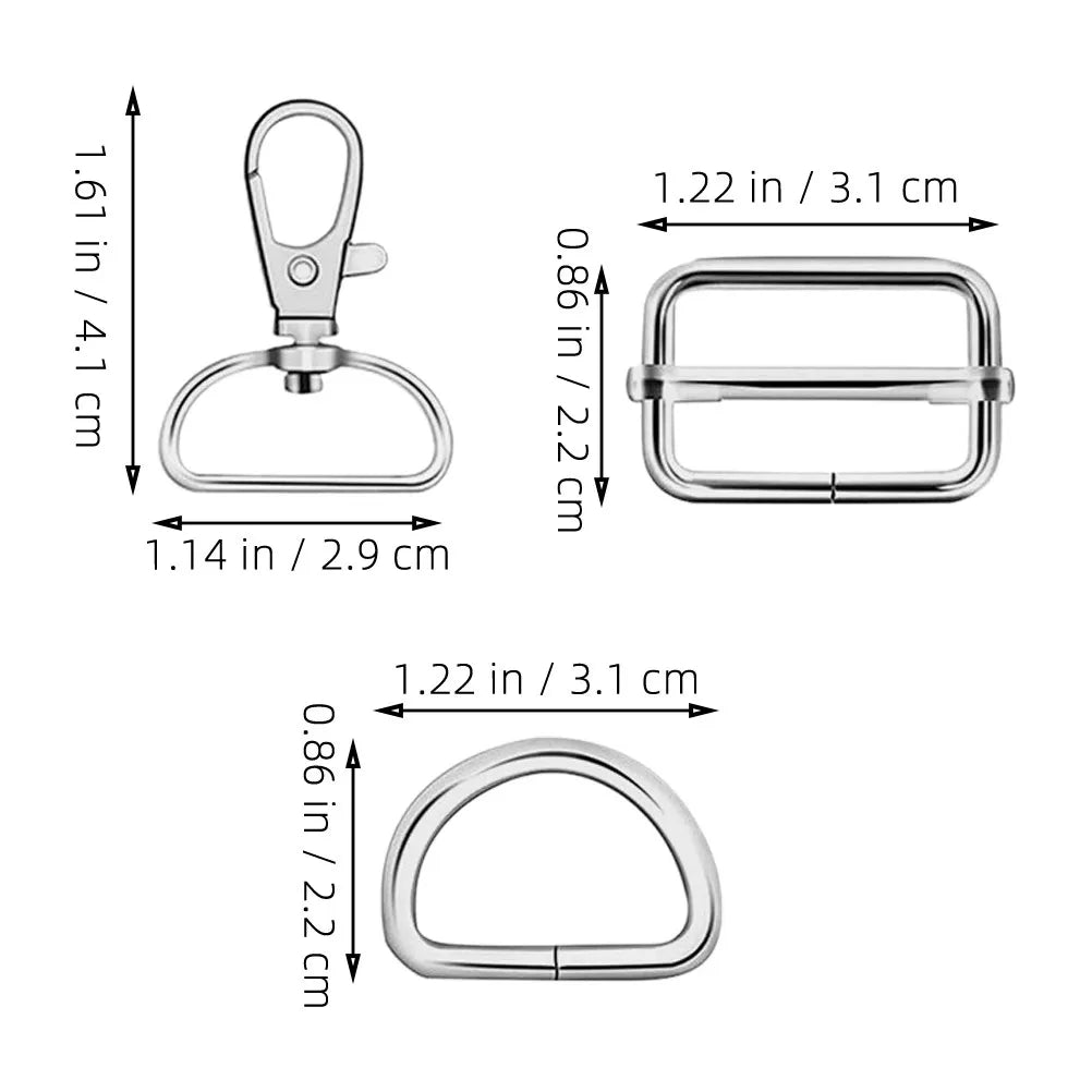 24Pcs Metal Snap Trigger Buckle Adjustable D Ring Spring Hook Swivel Clasp Keychain Clips Bag Purse Hardware Strap Buckle Set Peaceful Pleasures Health and Wellness