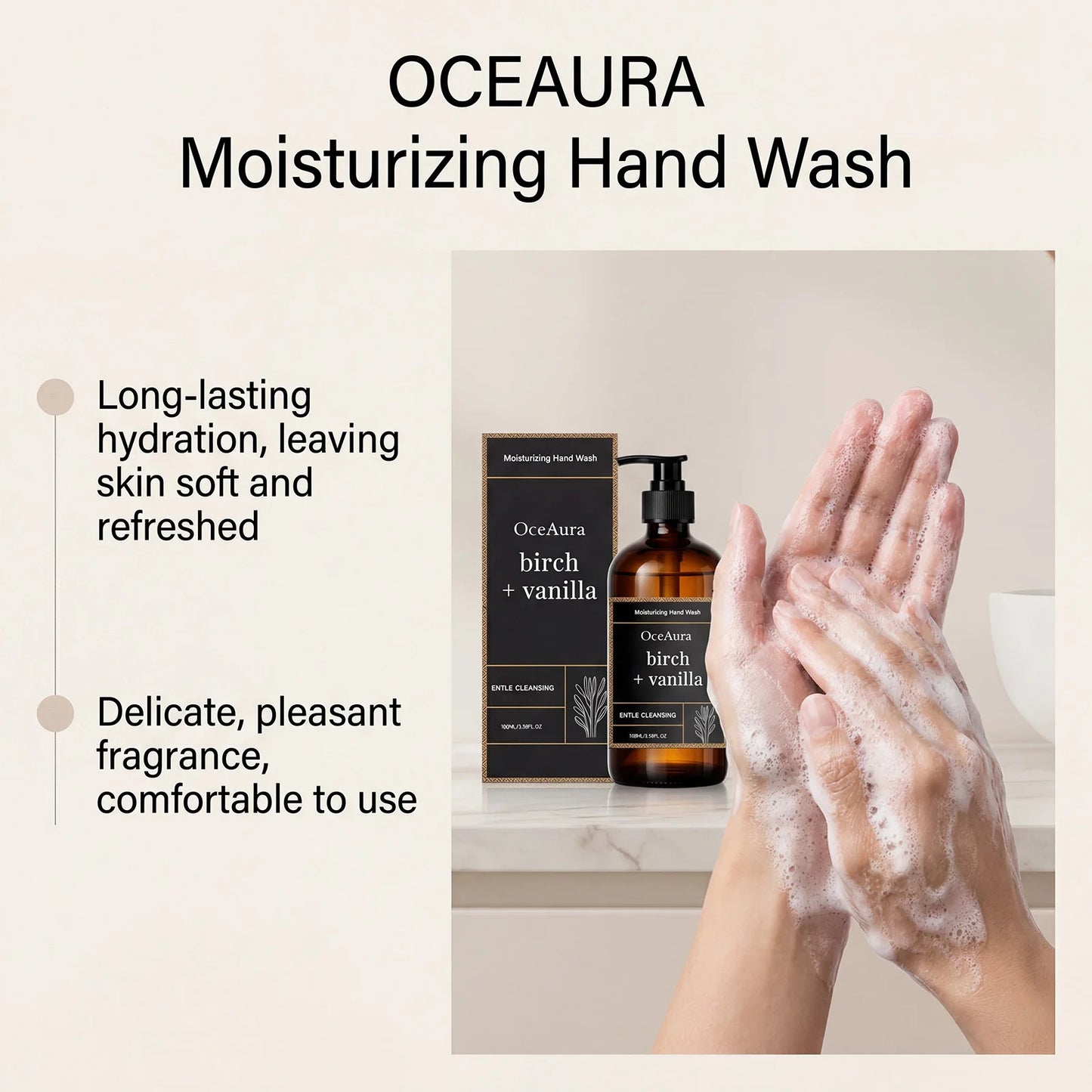 Vanilla Extract Moisturizing Hand Wash – Nourishing Liquid Soap