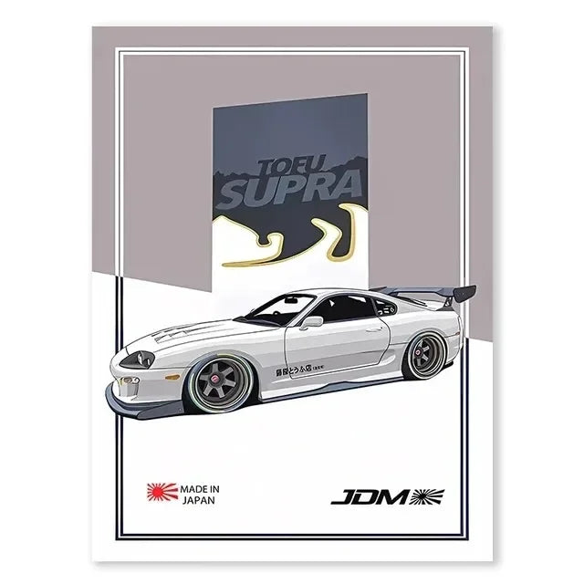 JDM GTR Sports Car Canvas Wall Art Poster | Boys Room Decor