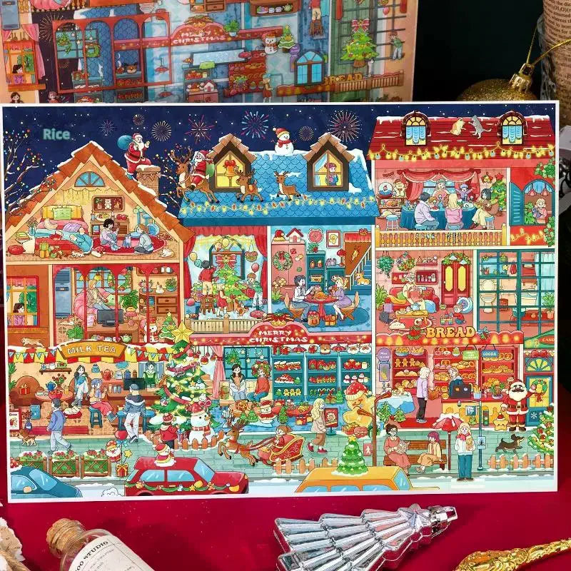 Kawaii Christmas 3D Miniature Scene Stickers – DIY Scrapbook