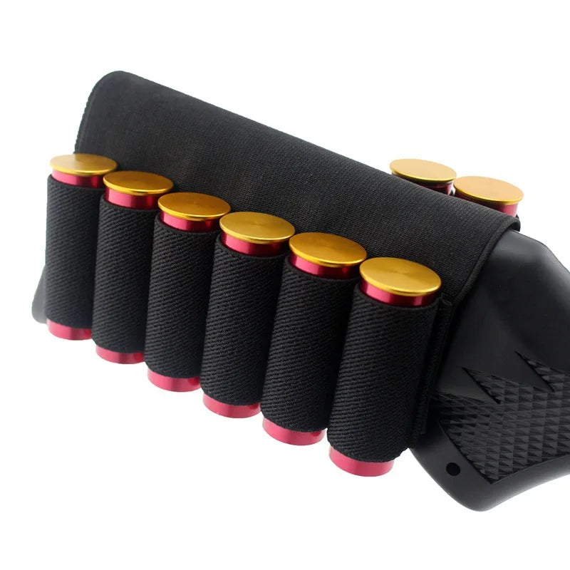 Tactical Buttstock 8 Rounds Shotgun Shell Holder Bandolier 12/20 Gauge Ammo Carrier Airsoft Rifle Hunting Accessorie Peaceful Pleasures Health and Wellness