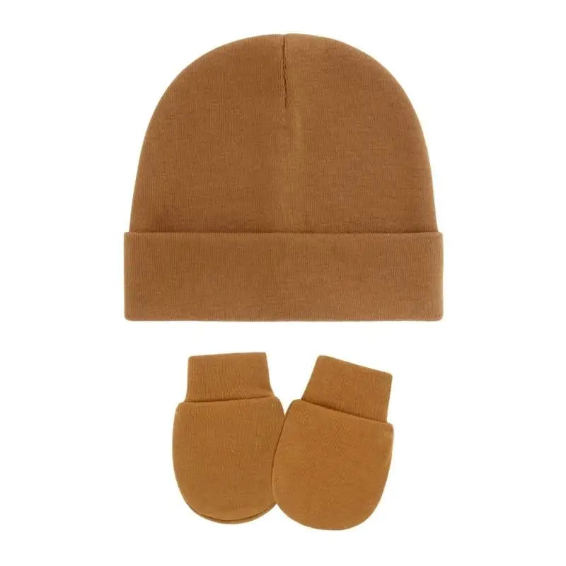 Cotton Newborn Baby Hat & Mittens Set – Soft Knit, 0–12 Mo
