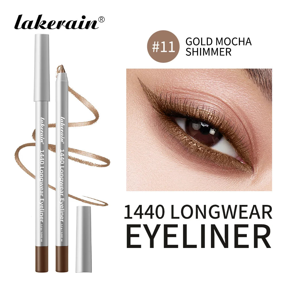 Lakerain Longwear Eyeliner 24h Long-lasting Wear Waterproof Smudge-proof Smooth Precise Application Smokey Eyeliner 12 Color Peaceful Pleasures Health and Wellness 11