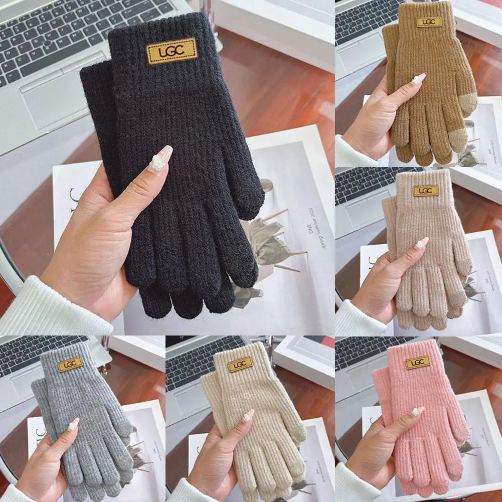 Women's Winter Knitted Touchscreen Gloves – Fleece Lined Winter Knitted Gloves Peaceful Pleasures Health and Wellness