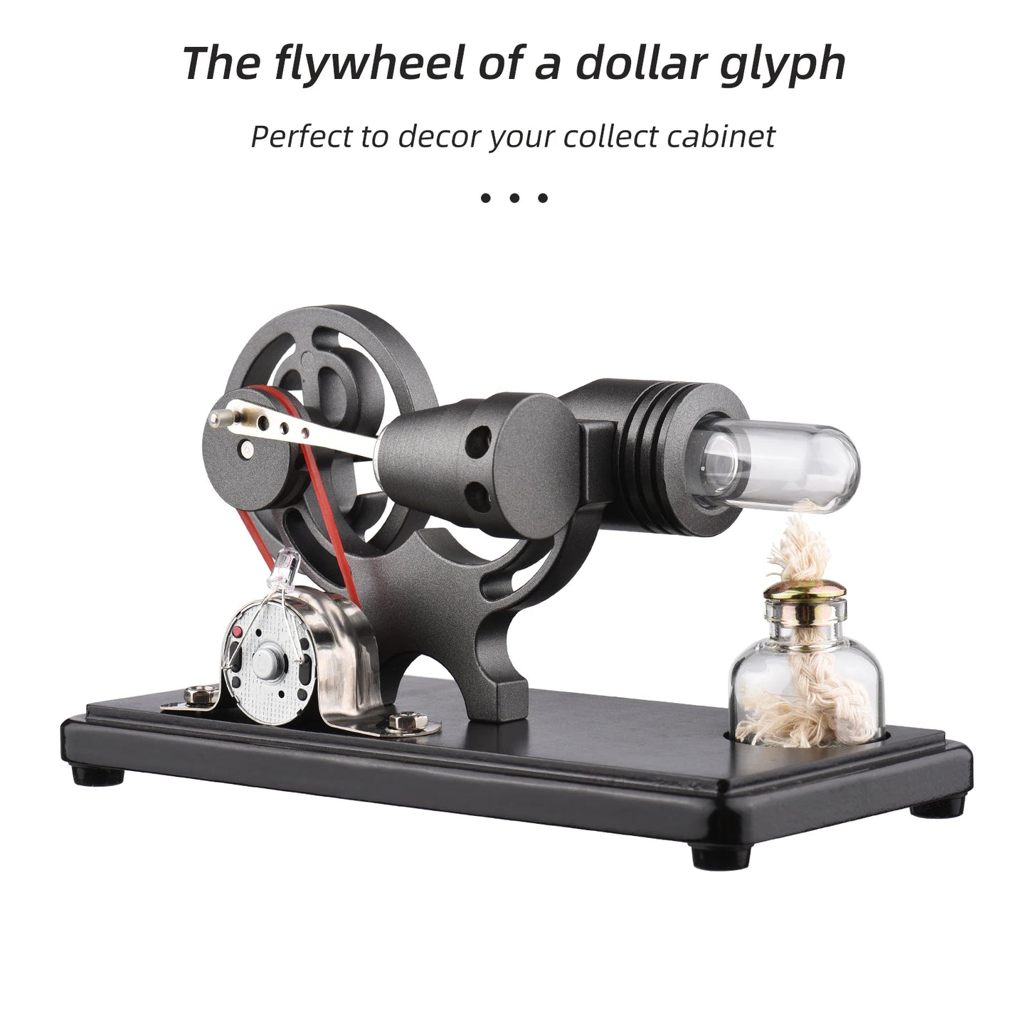 Motor Model LED Light Dollar Flywheel Design Science Experiment DIY