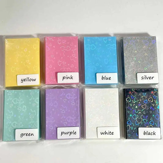 50Pcs/Pack Holographic Heart Kpop Photocard Sleeves Double Layer Matte Card Protector for Photo Cards Album Collectibles Peaceful Pleasures Health and Wellness