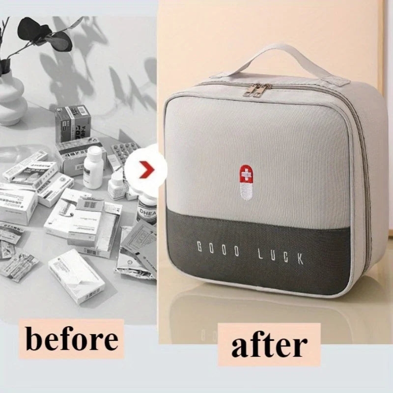 Portable First Aid Kit – Large Capacity Layered Storage Organizer