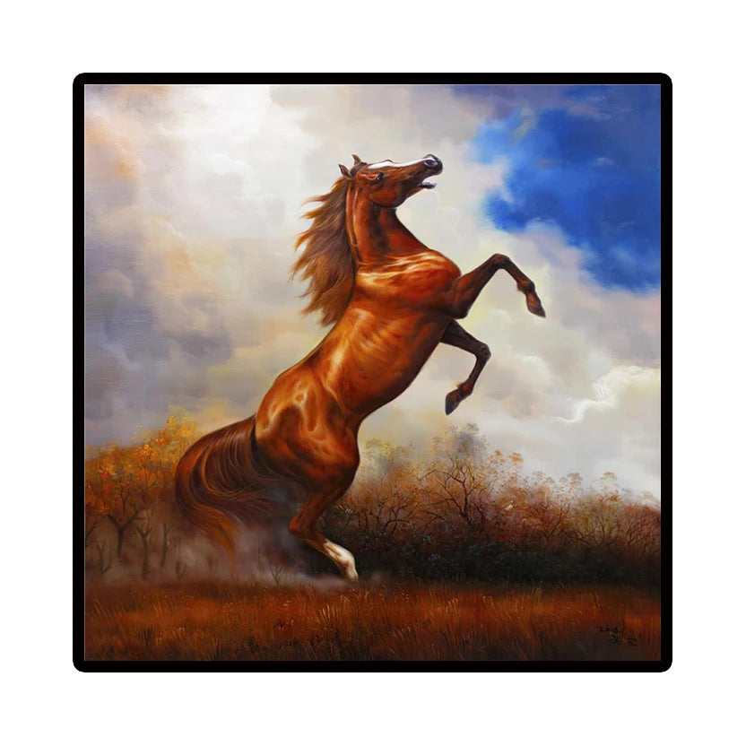 Nordic Horse Canvas Wall Art | Modern Unframed Poster Print