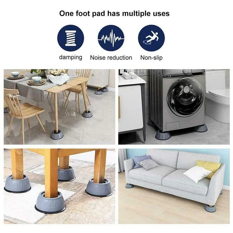 Anti-Vibration Washing Machine Foot Pads | Non-Slip, 4 Pcs