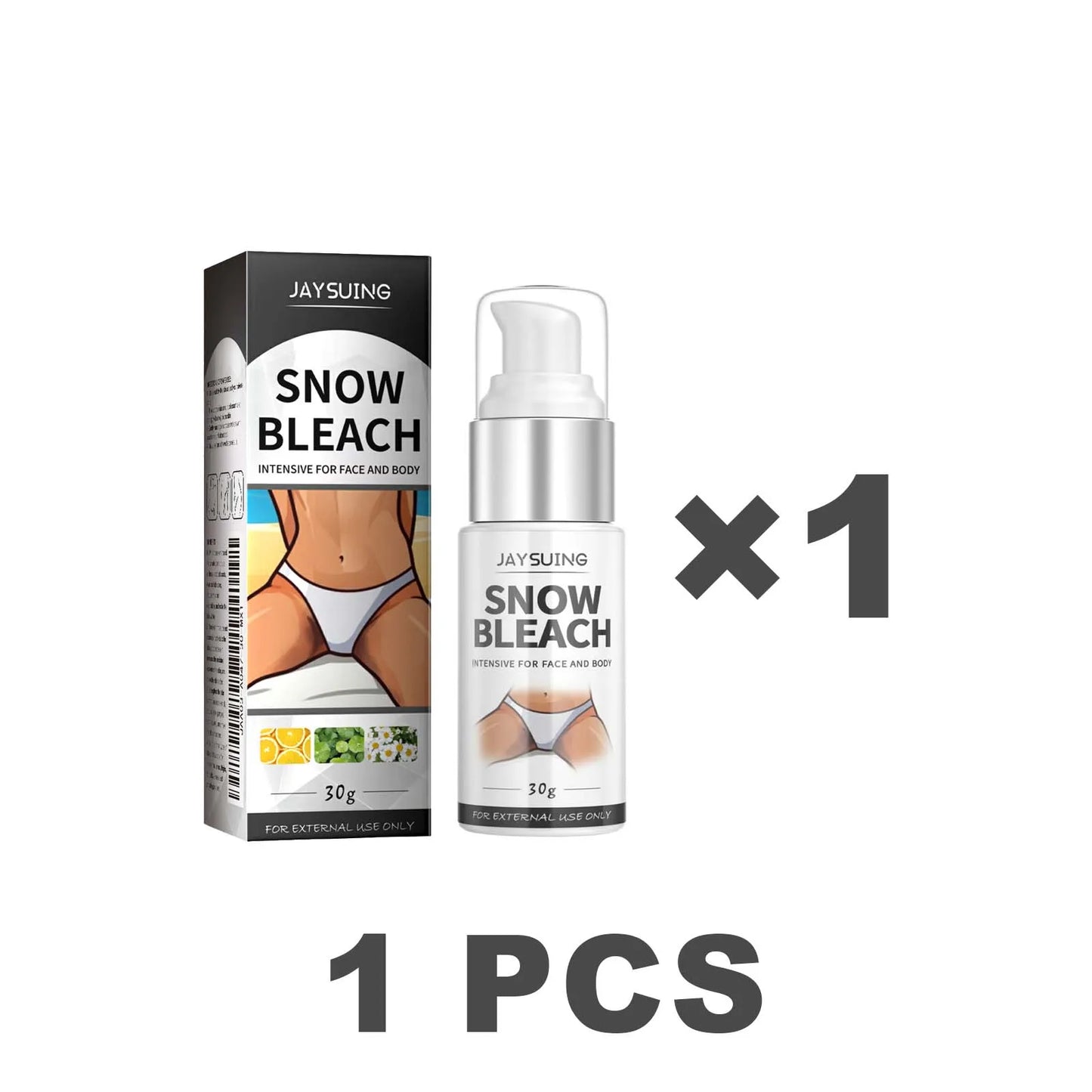 Jaysuing Snow Bleach Cream Brightens Skin Tone Lightens Dark Spots Reduces Melanin Deposition Deeply Moisturizes Hydrate Peaceful Pleasures Health and Wellness 1 PCS