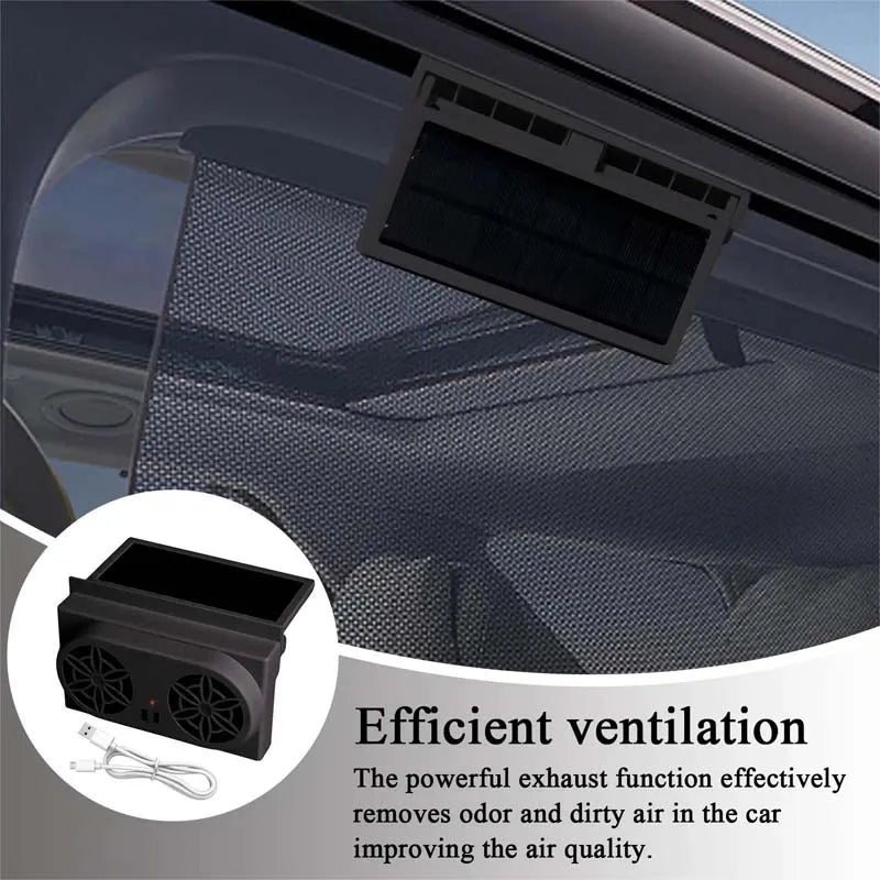 New Solar Powered Car Cooler Window Radiator Exhaust Fan Auto Air Vent Radiator Fan Ventilation Radiator Cooling System For Car Peaceful Pleasures Health and Wellness