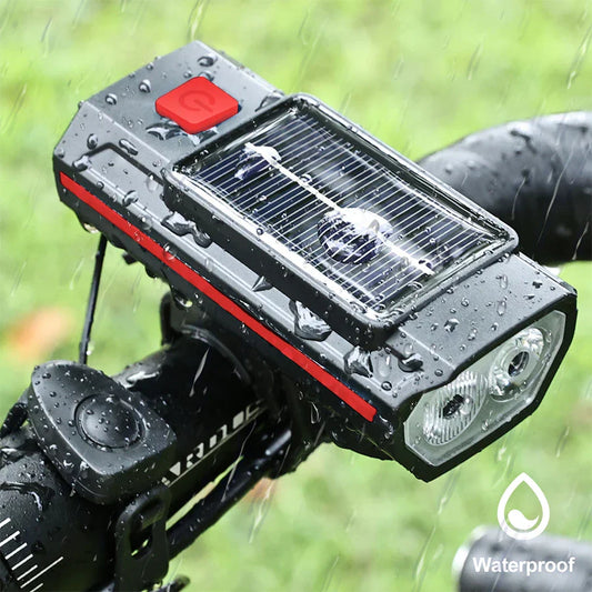 Solar Bike Light with 120dB Horn | USB-C Rechargeable LED MTB Solar Bike Light Oasis Select