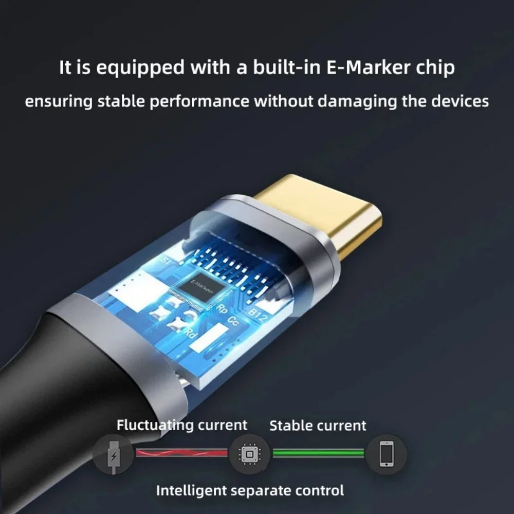 USB 3.2 Gen 2 Type-C Extension Cable 100W 10Gbps 90°