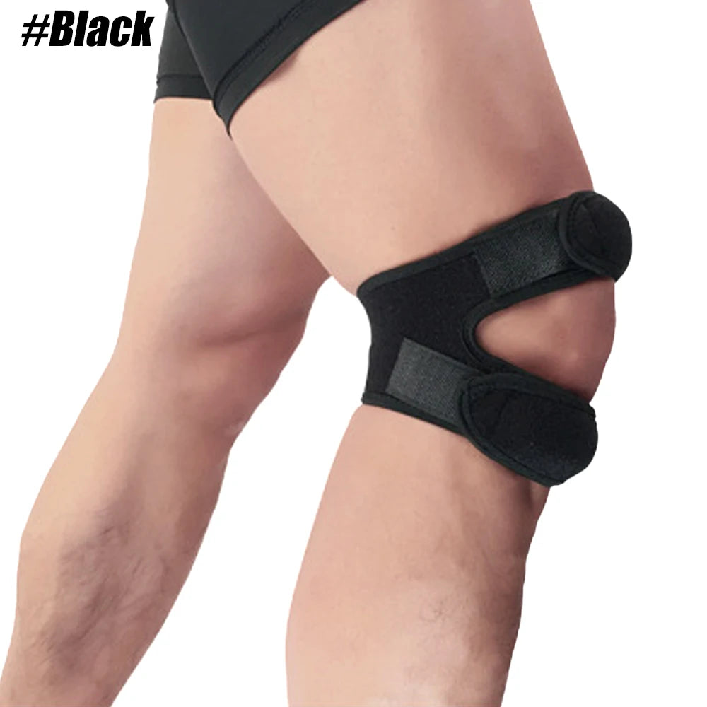 1PCS Dual Patella Knee Brace Support Strap – Adjustable Neoprene Knee Band for Arthritis, Golf, Running – Men & Women Peaceful Pleasures Health and Wellness Black-1PCS