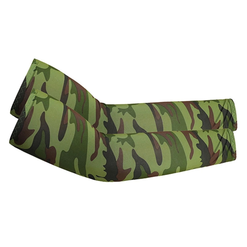 Unisex Cooling Arm Sleeves Elbow Cover Cycling Run Fishing UV Sun Protection Outdo Cool Arm Sleeves Peaceful Pleasures Health and Wellness Camouflage Green