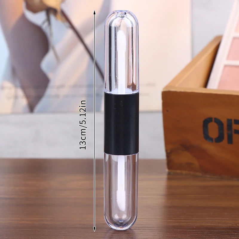 1pcs Double-Ended 2-in-1 Oval Flat Empty Lip Gloss Tubes With Wand Leak Proof Refillable Packaging Plastic Bottle Travel Kit Peaceful Pleasures Health and Wellness