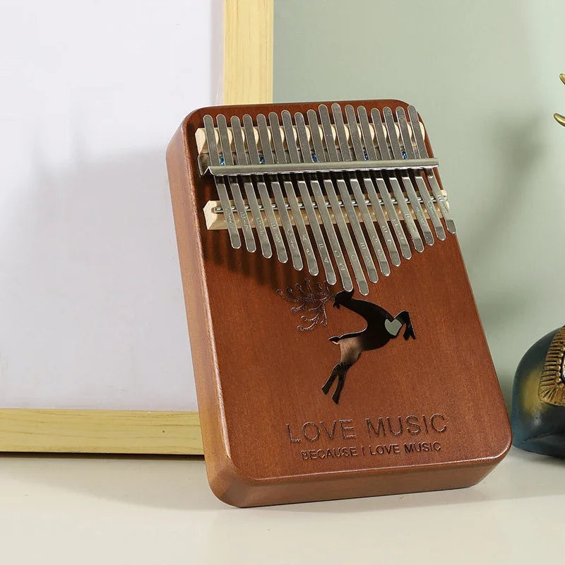 Kalimba 17 Keys Thumb Piano Wood Mahogany Mbira Body Afircan Sanza