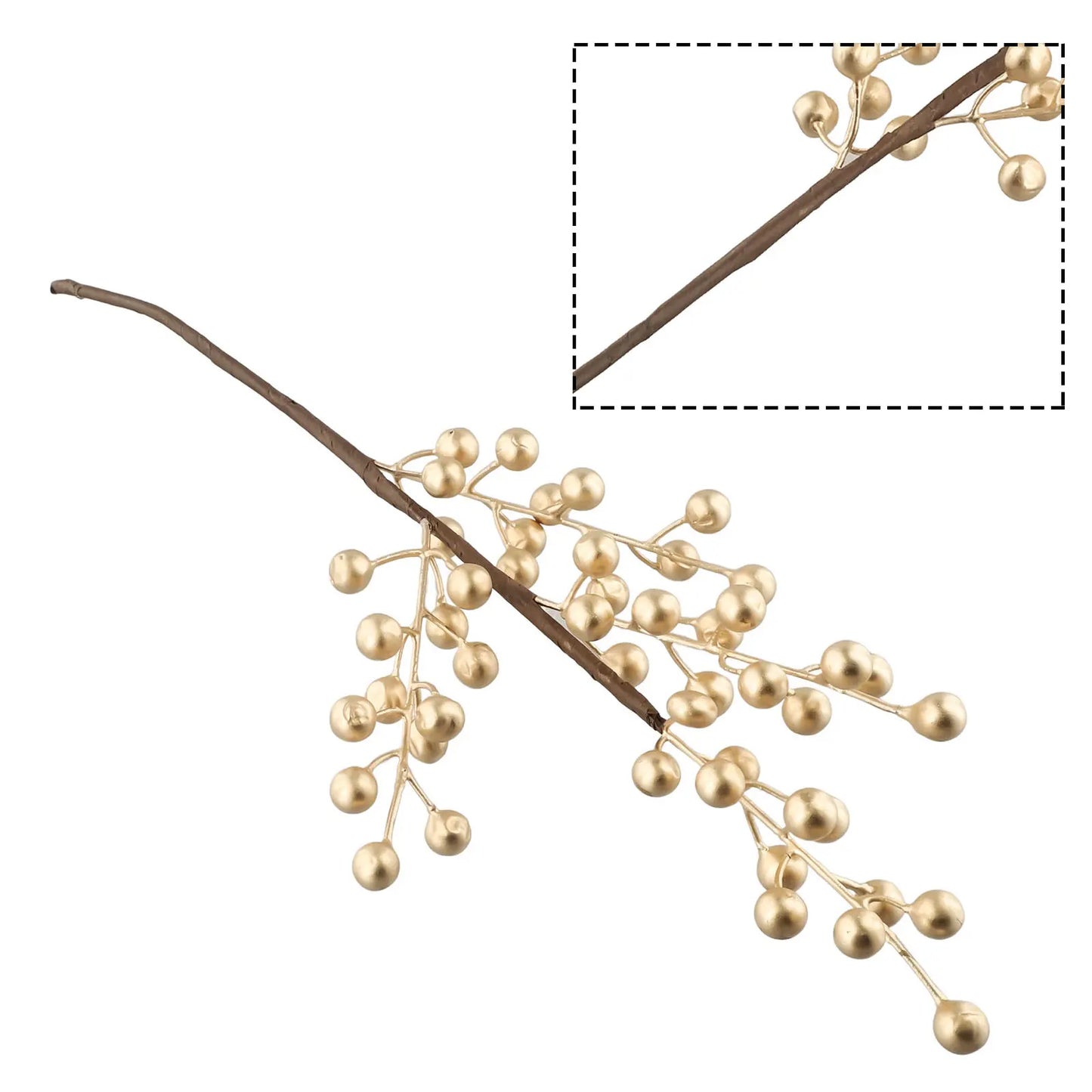4-Fork Artificial Berry Gold Fruit Flower Bouquet Decorating Living