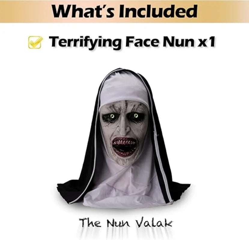 Scary Nun Halloween Horror Ghost Face Mask | Adult Cosplay