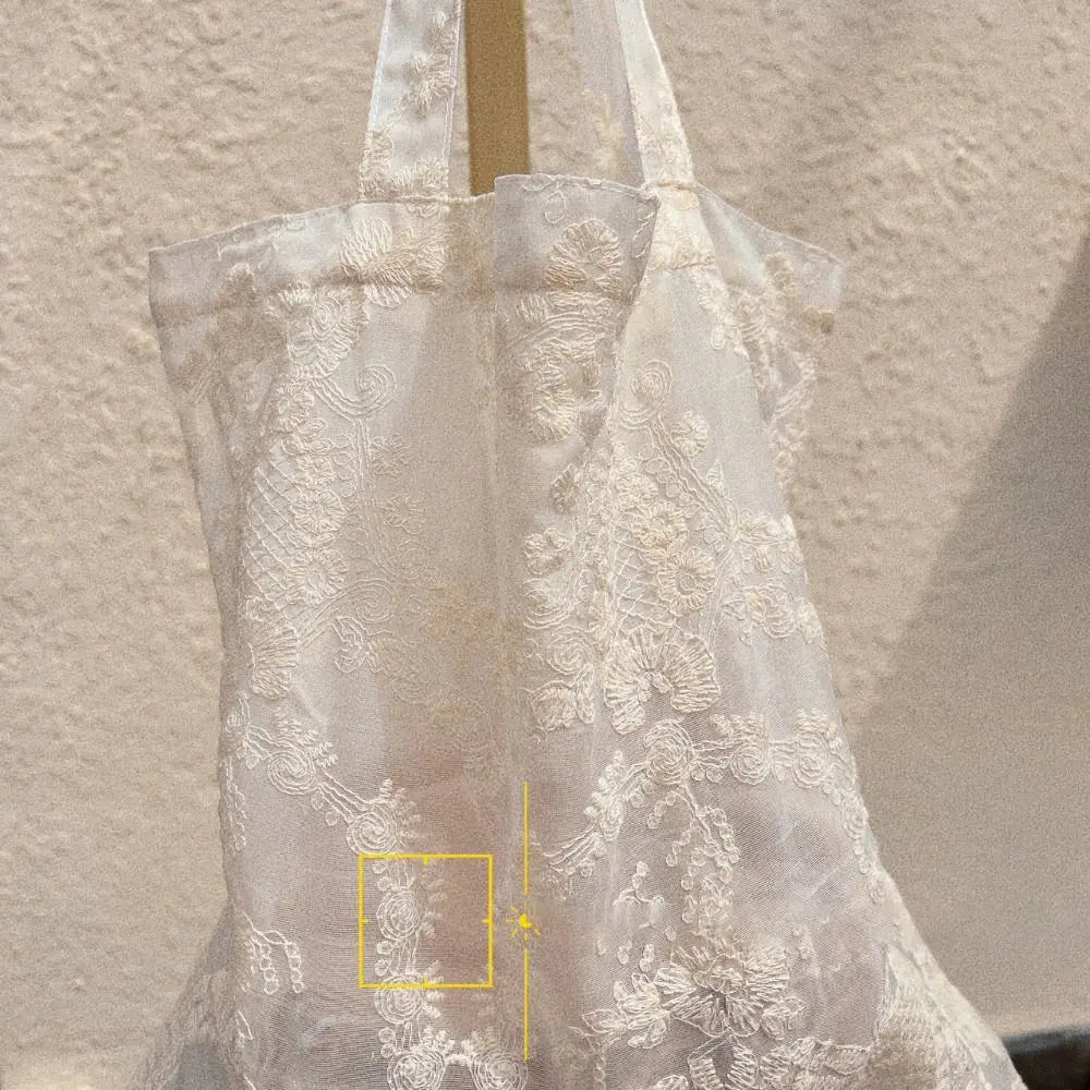 New Soft Embroidered Floral Shoulder Bag Organza Large Capacity Lace Handbag Portable Tote Bag Women shoulder bag hand bags Peaceful Pleasures Health and Wellness