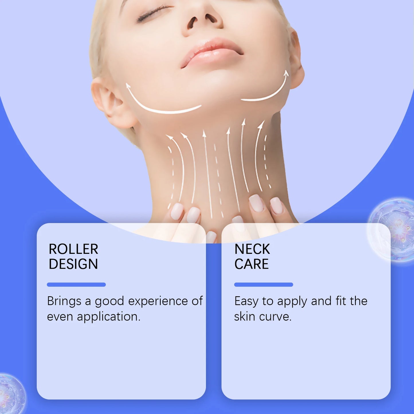 Neck Roller Cream Lift Firm Moisturize Brighten Neck Skin Remove Double Chins Reduce Fine Lines Anti-Wrinkle V-Shaped Face Cream Peaceful Pleasures Health and Wellness