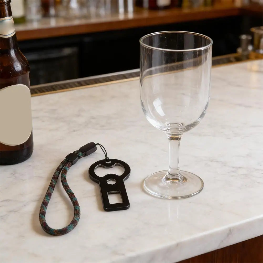 4-Pack Flat Beer Bottle Opener Keychain with Lanyard