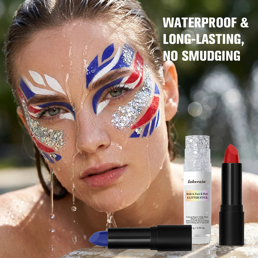 Face Paint Stick Set Multiple National Flag Color Safe Non-Toxic High Pigment Body Paint Stick for Halloween Cosplay Sport Event Peaceful Pleasures Health and Wellness