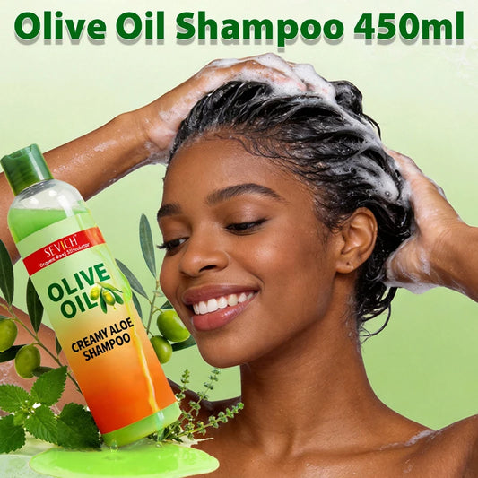Olive Oil Shampoo 450ml Deep Cleansing Dandruff Removal Shampoo Oil Control Prevents Hair Breakage Scalp Cleansing Hair Care Peaceful Pleasures Health and Wellness