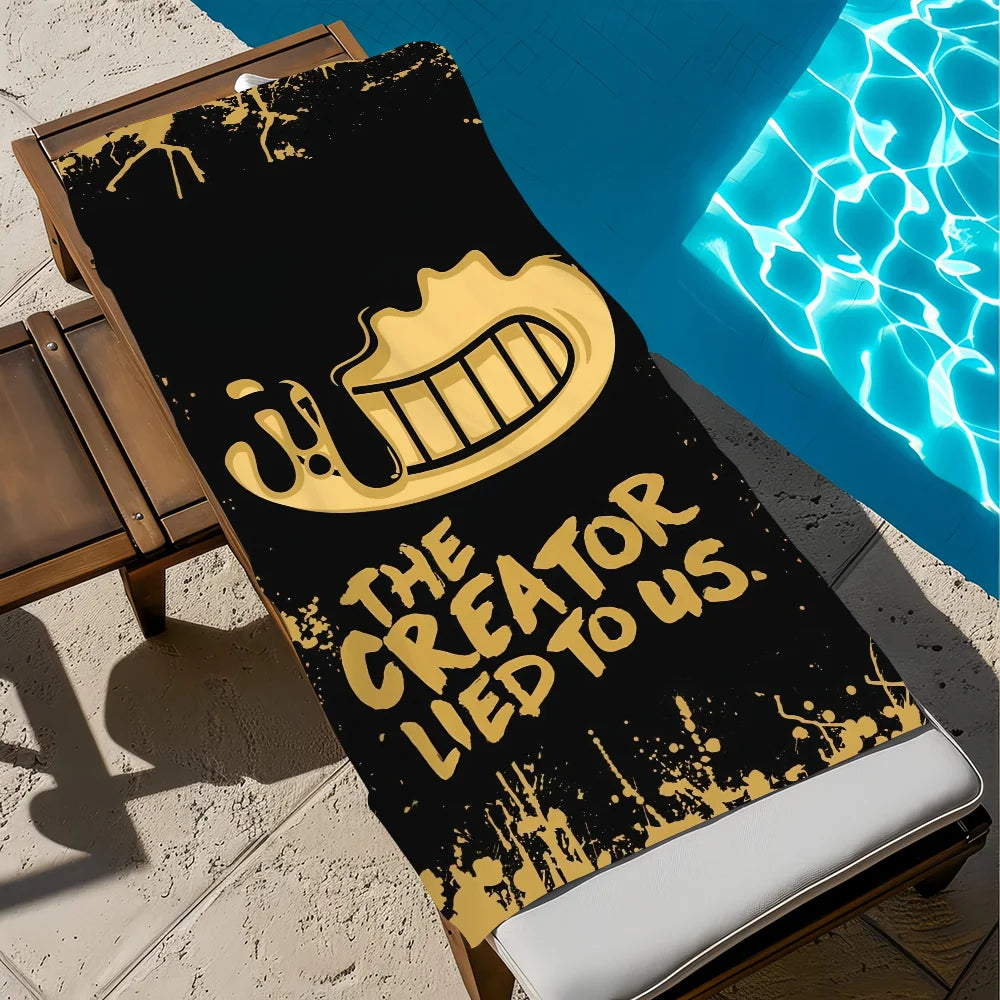 Bendy & the Ink Machine Quick-Dry Beach Towel | 11 Sizes Quick-Dry Beach Towel Peaceful Pleasures Health and Wellness z4 STJ150x260CM