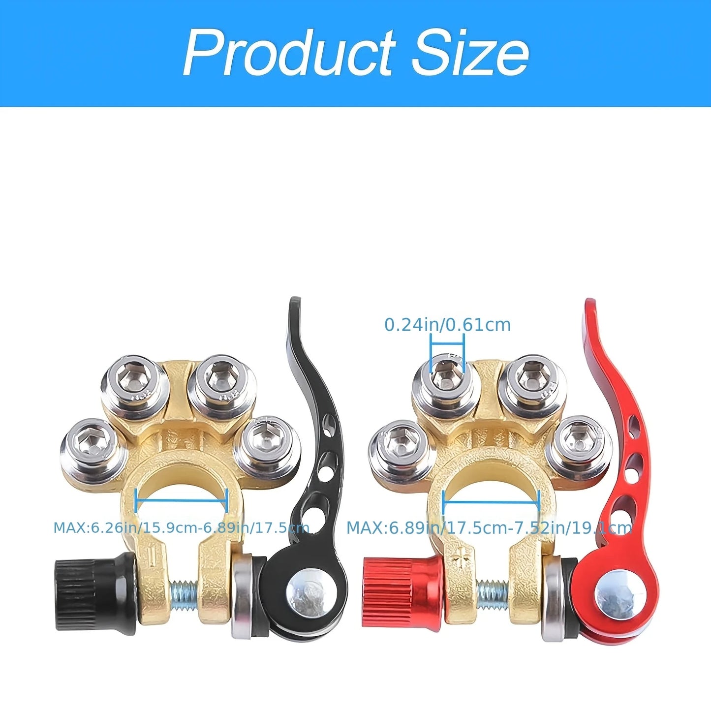 1 Pair 2 12V 24V Car Battery Terminals Quick Disconnect Wiring
