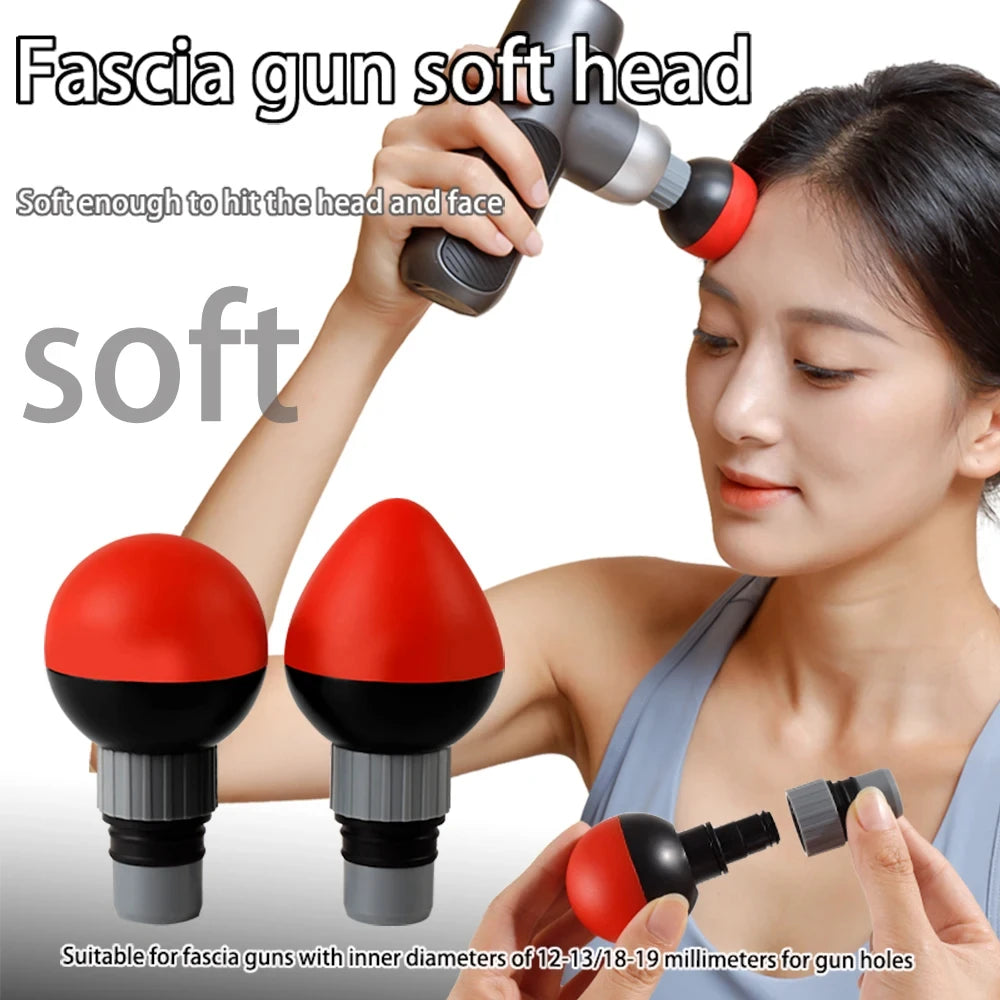 Fascia Gun Massage Tip 12mm-18mm Bore Massage Gun Accessory Silicone Soft Head for Deep Tissue Muscle Relief Peaceful Pleasures Health and Wellness