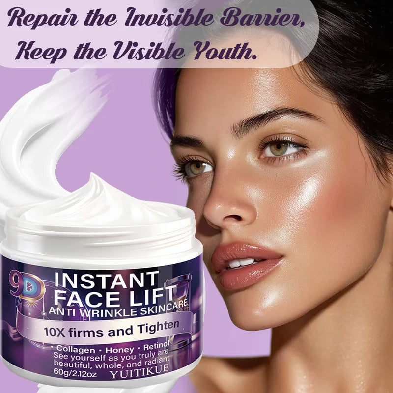 YUITIKUE 9D Instant Face Lift Anti Wrinkle Cream 60g Collagen Retinol Tightening & Hydrating Skin Care Peaceful Pleasures Health and Wellness