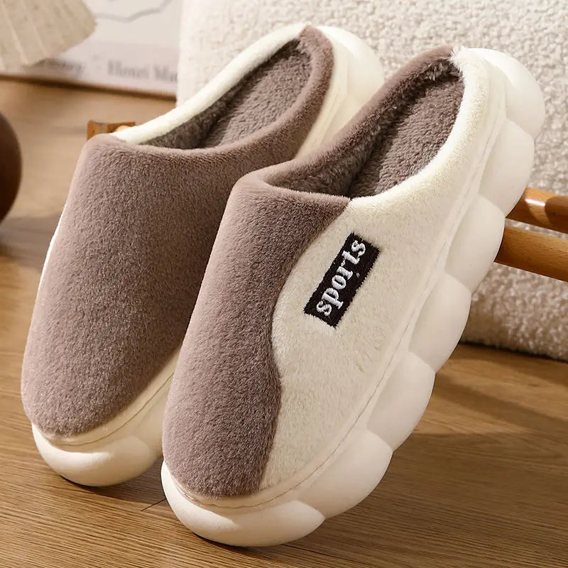 Winter Plush Fur Slippers – Non-Slip Indoor House Shoes Men & Women