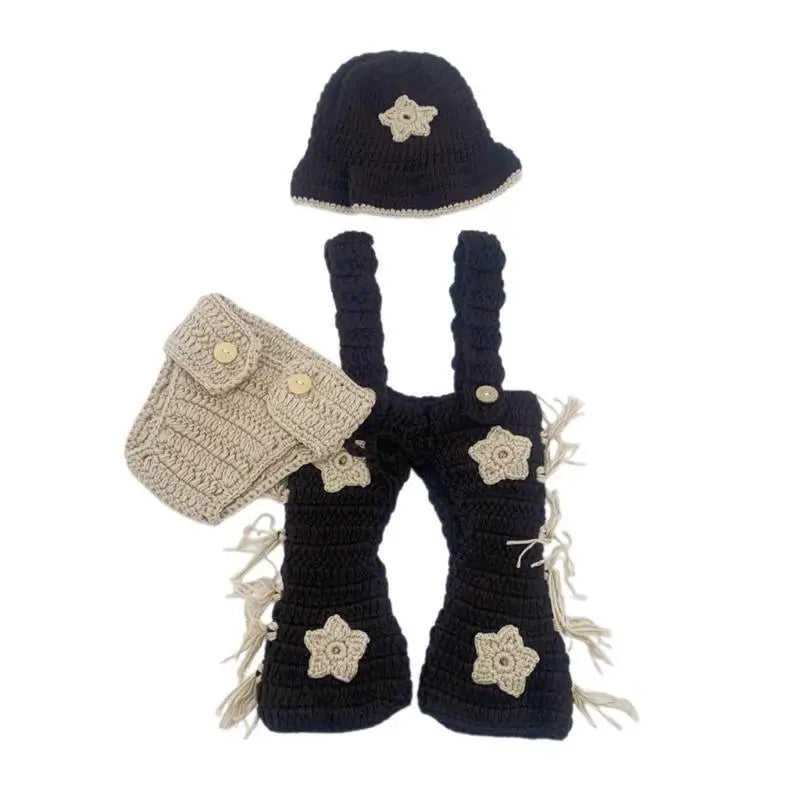 Newborn Crochet Photography Outfit – Hat, Pants & Diaper Set